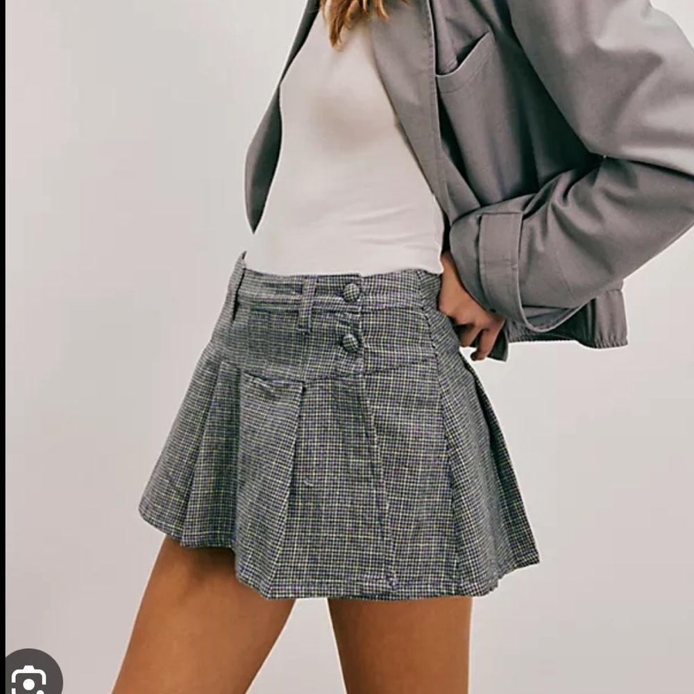 Free people plaid mini skort